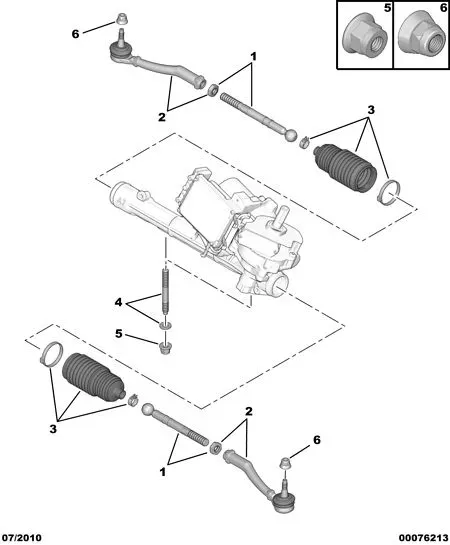 Steering Rack Components diagram