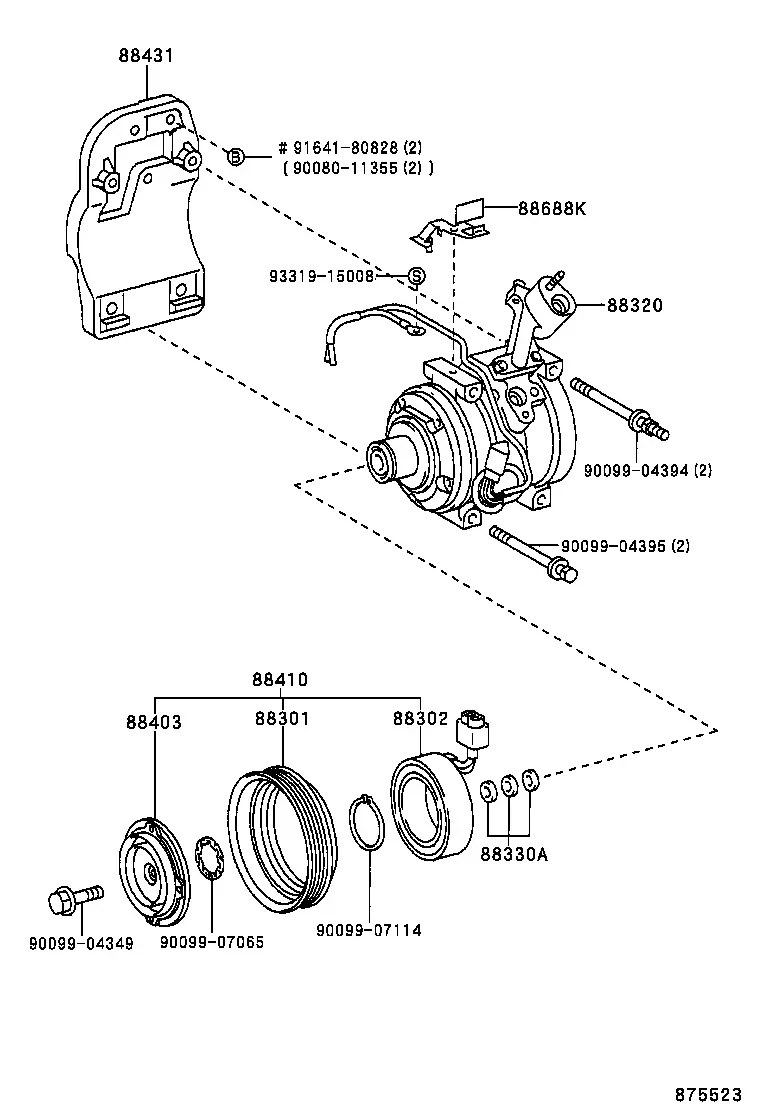 A/C Compressor and Magnetic Clutch diagram