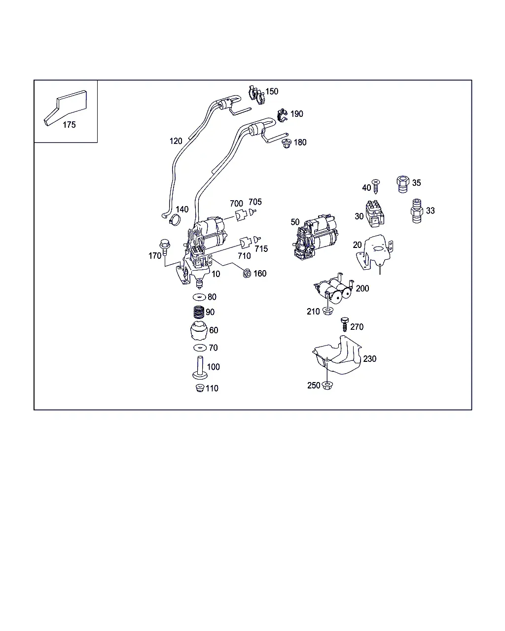 Air Suspension Compressor, Reservoir and Valve Block diagram