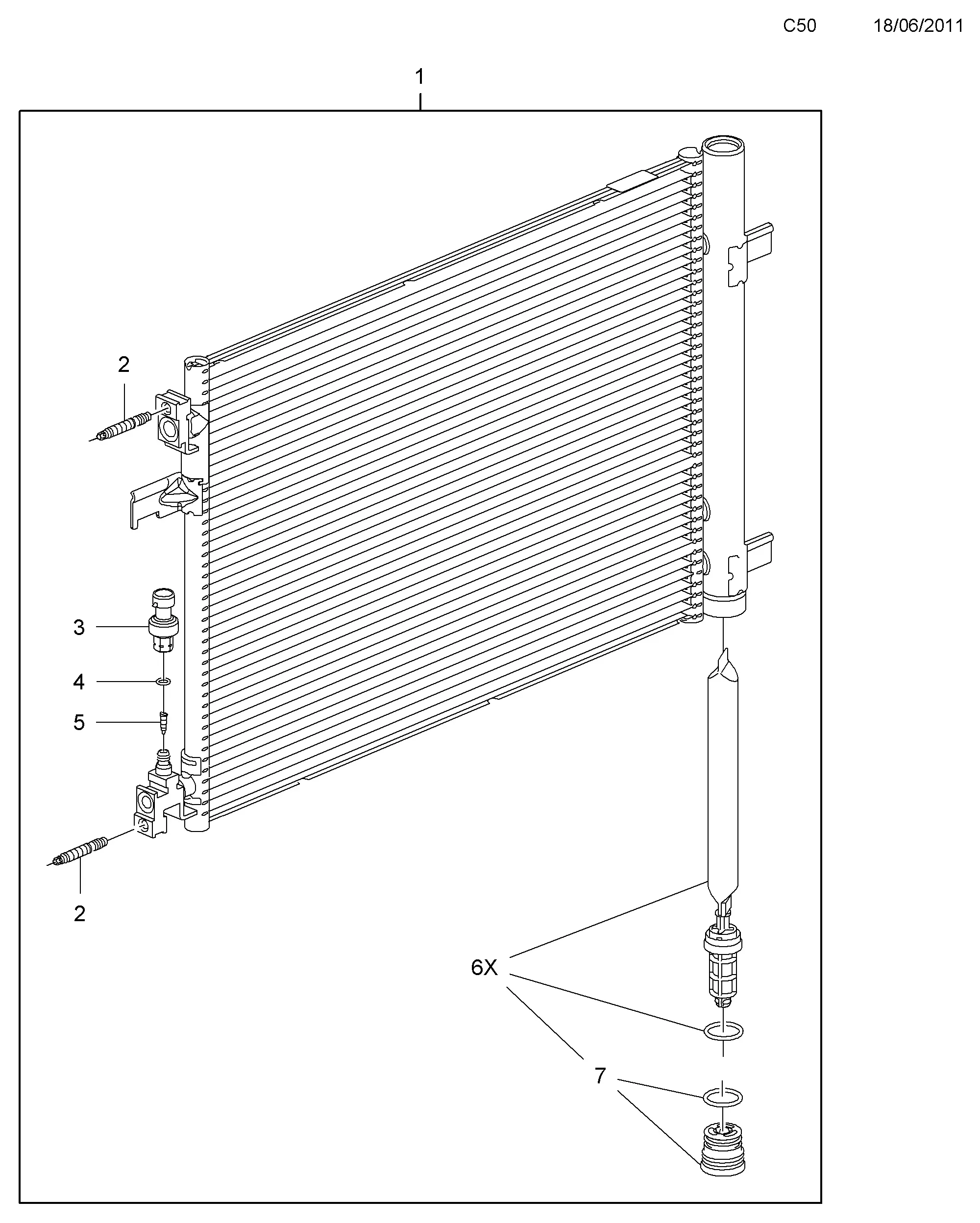 A/C Condenser and Fittings diagram