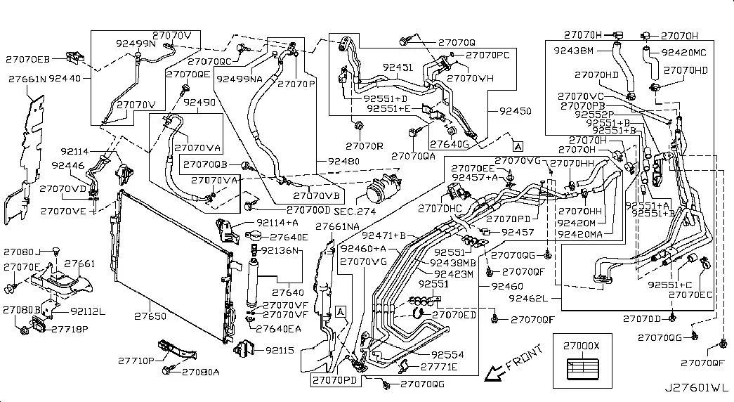 A/C Condenser with Receiver Drier and Lines diagram
