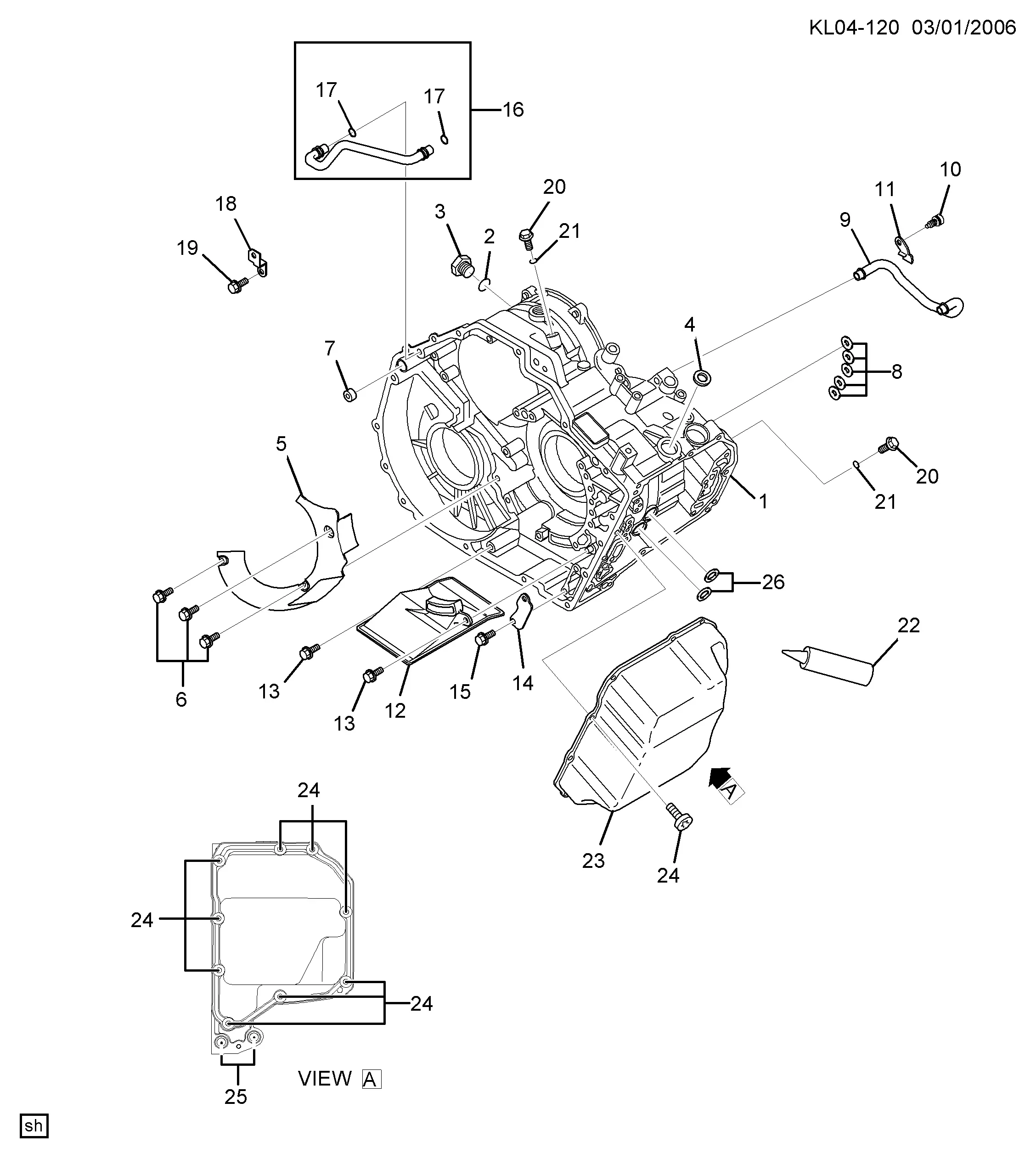 Automatic Transmission Case diagram