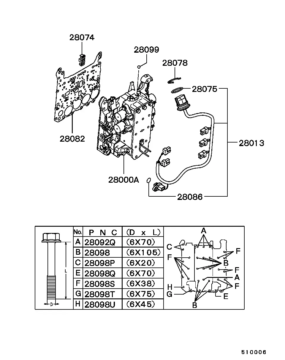 Automatic Transmission Valve Body diagram