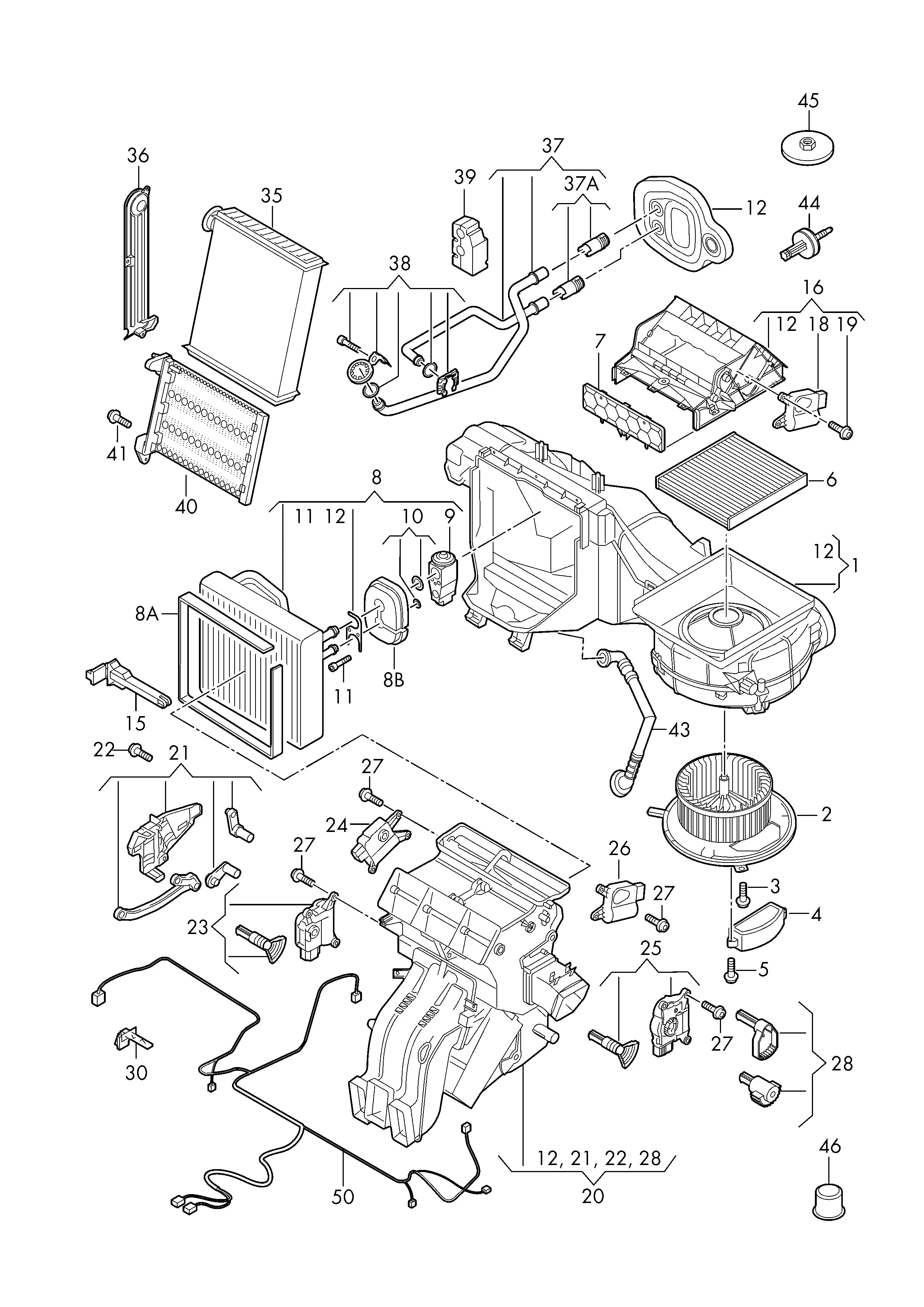 Climate Control HVAC Housing diagram