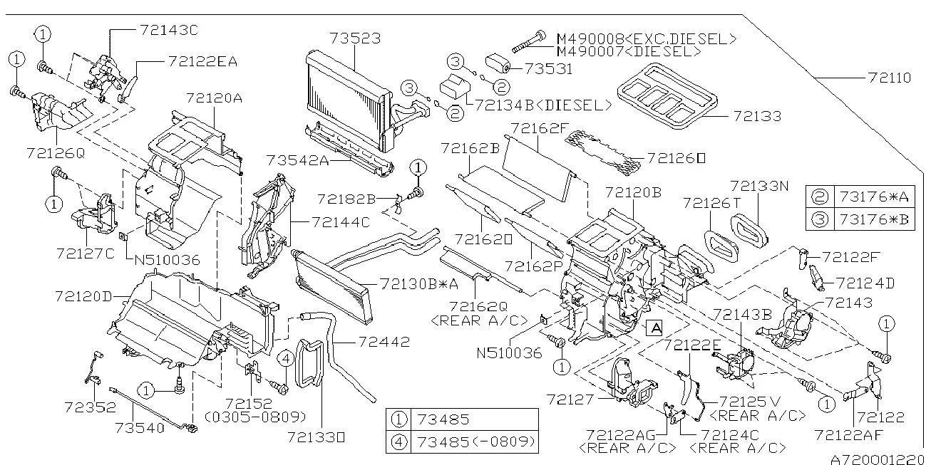 Heater and Evaporator Unit diagram