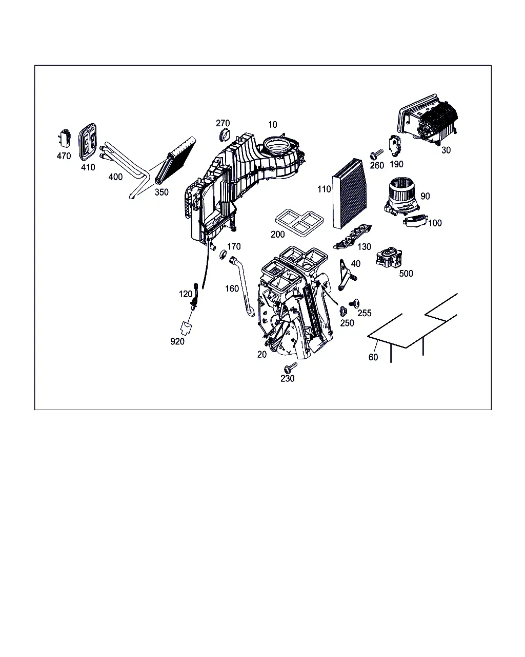 Корпус отопителя и кондиционера diagram