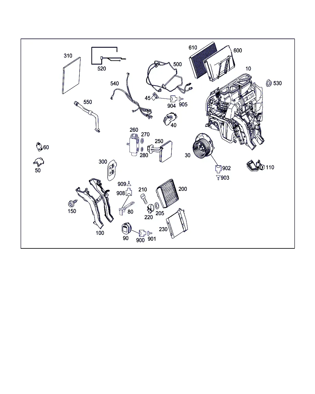 HVAC Housing Assembly diagram