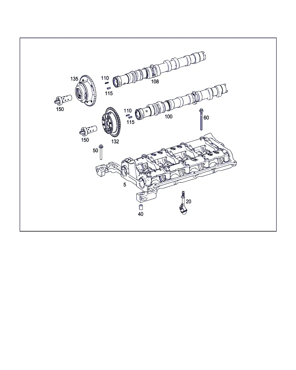 Camshaft Bearing Housing and Camshaft diagram