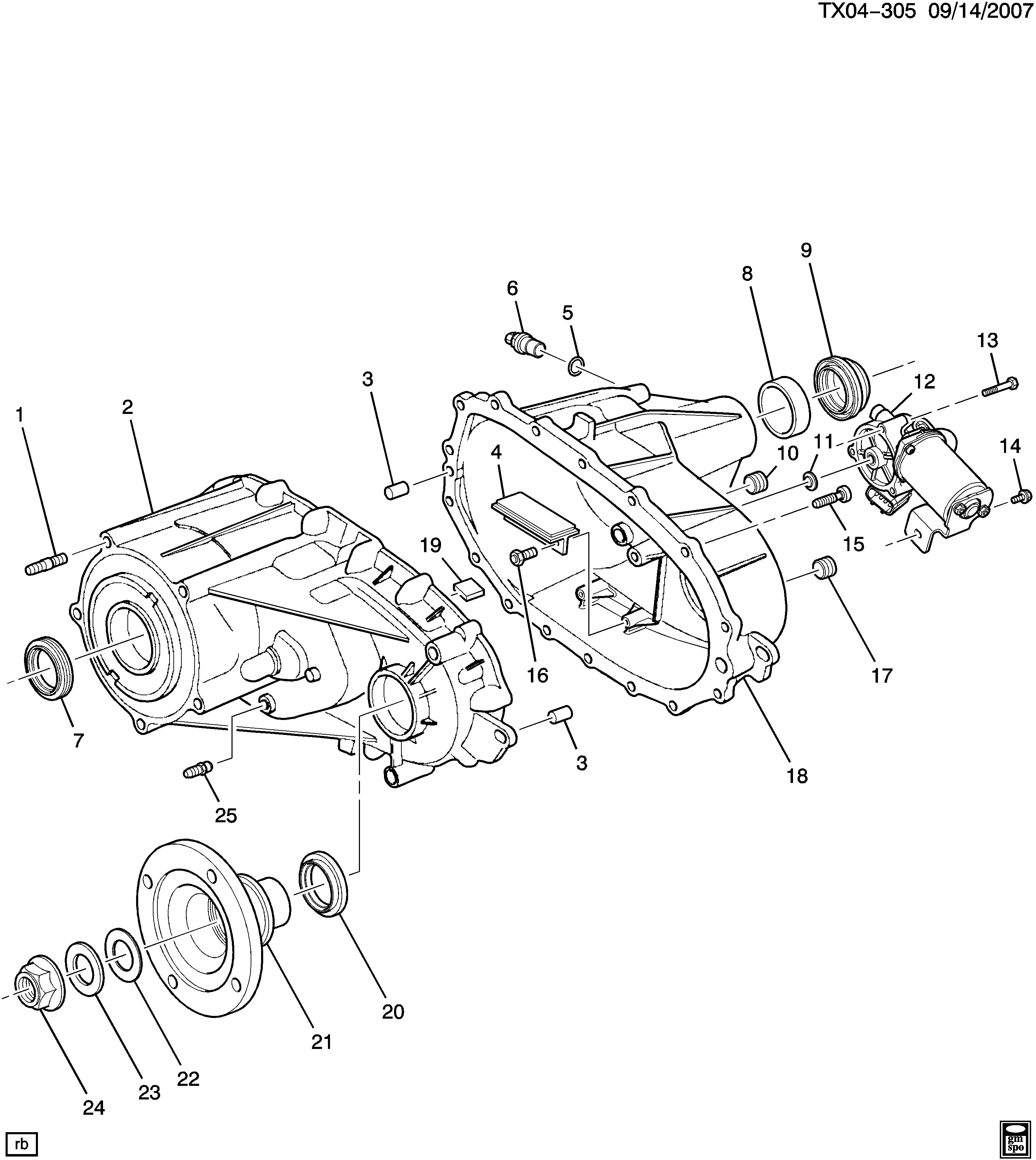 Схема «Корпус раздаточной коробки Borg Warner»