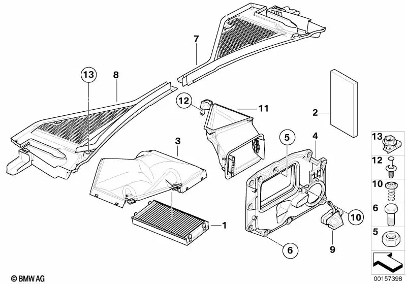 Корпус салонного фильтра diagram