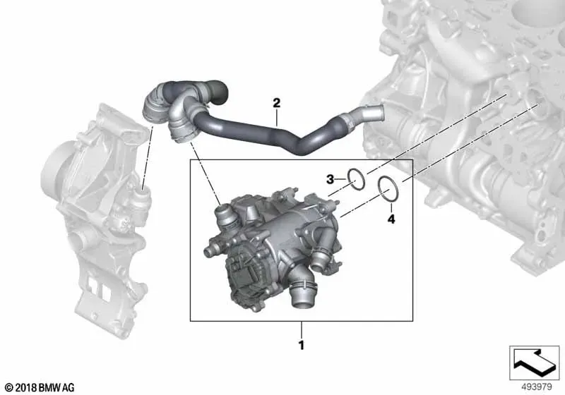 Cooling System Thermostat Housing diagram