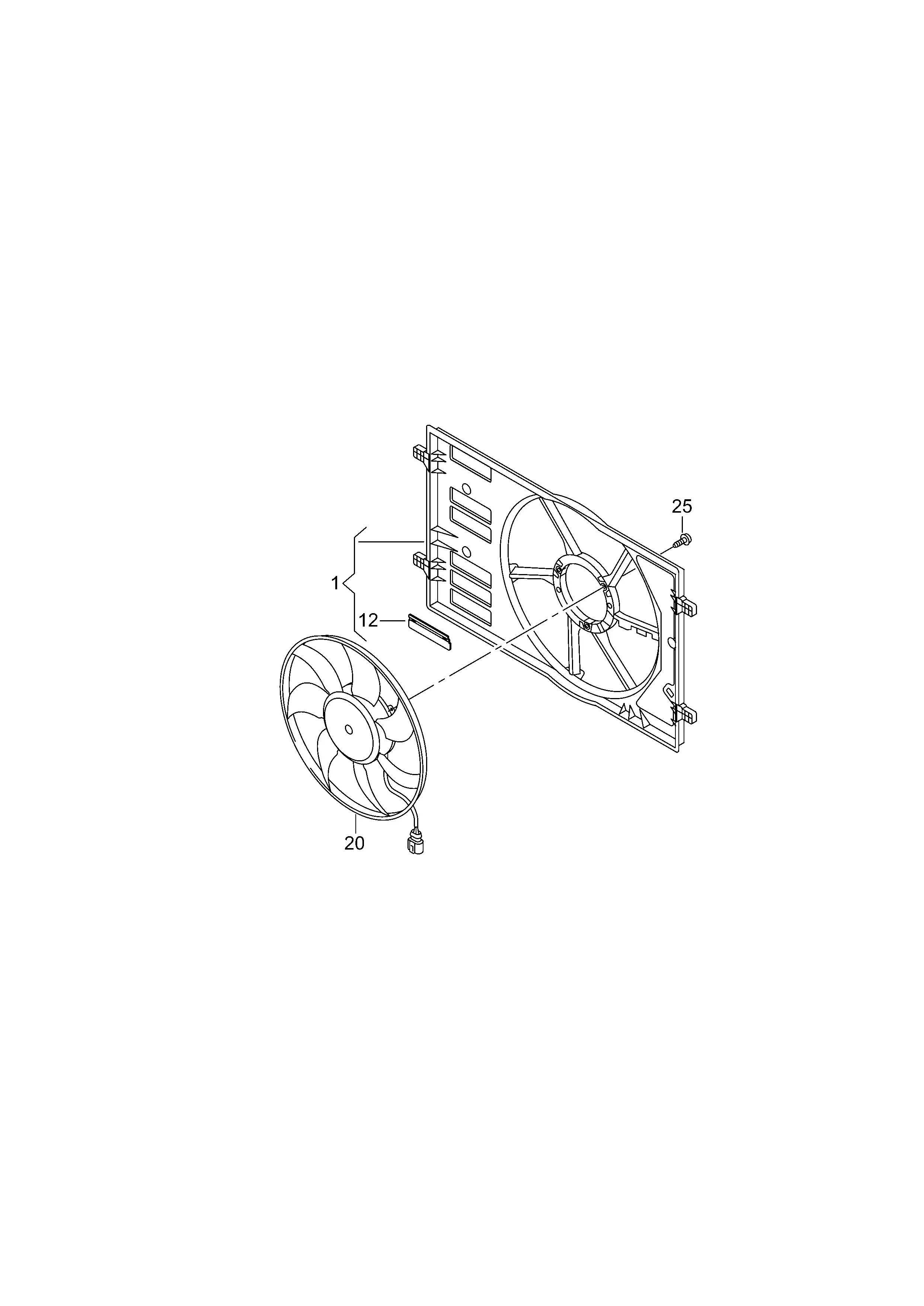 Fan Shroud and Radiator Shutter diagram