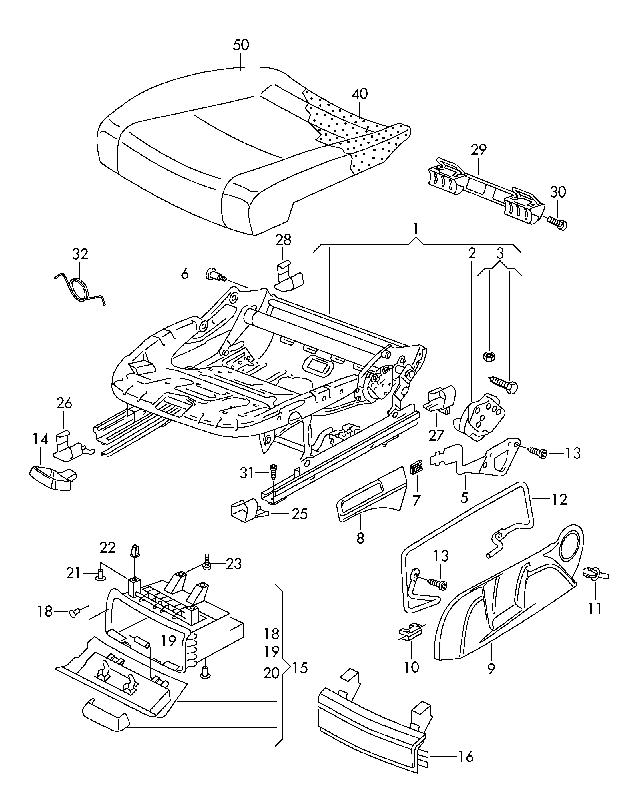 Bucket Sport Seat diagram