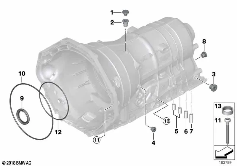 Схема «Кожух АКПП GA6HP19Z с дополнительными элементами»