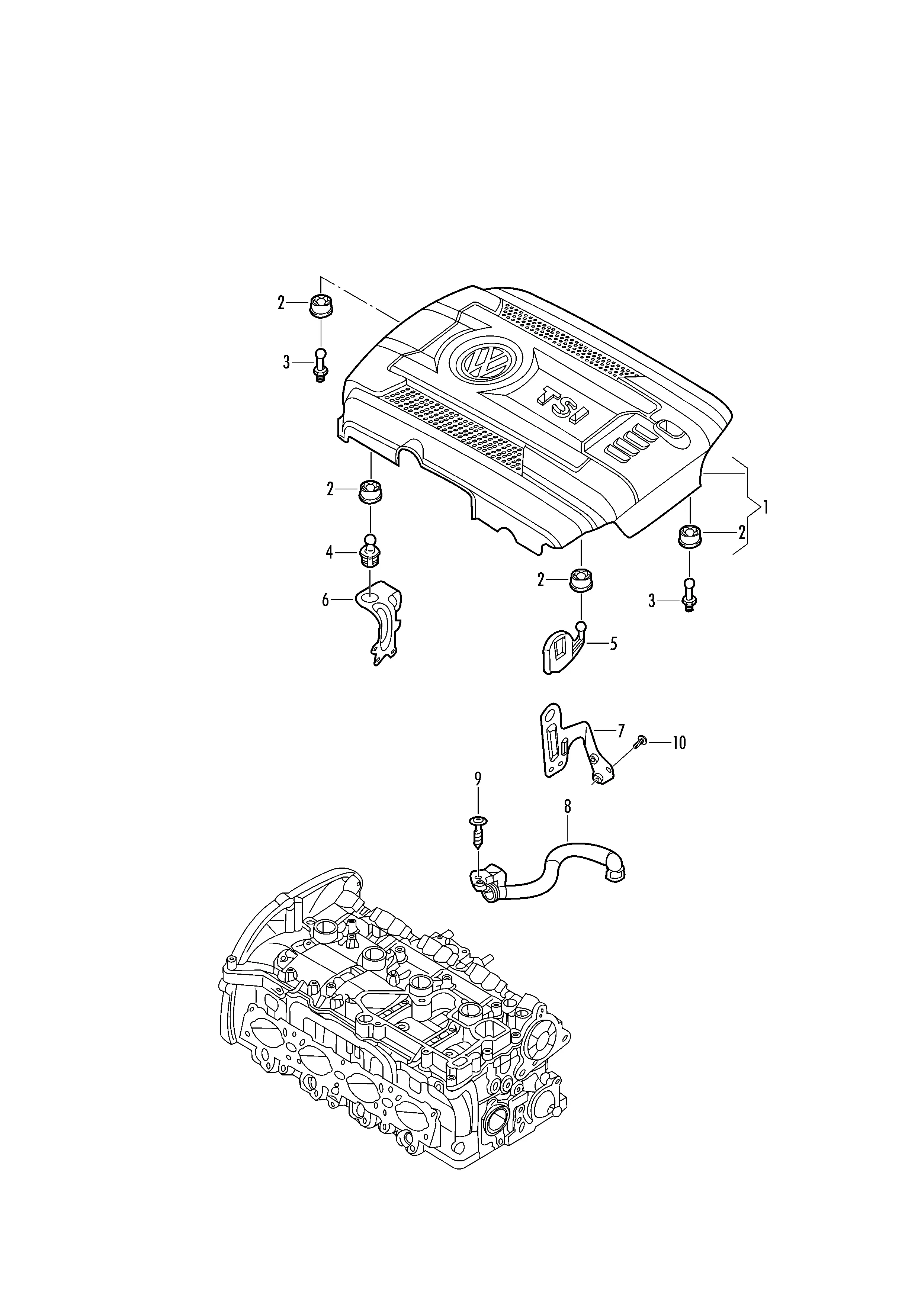 Intake Manifold Cover and Crankcase Ventilation diagram