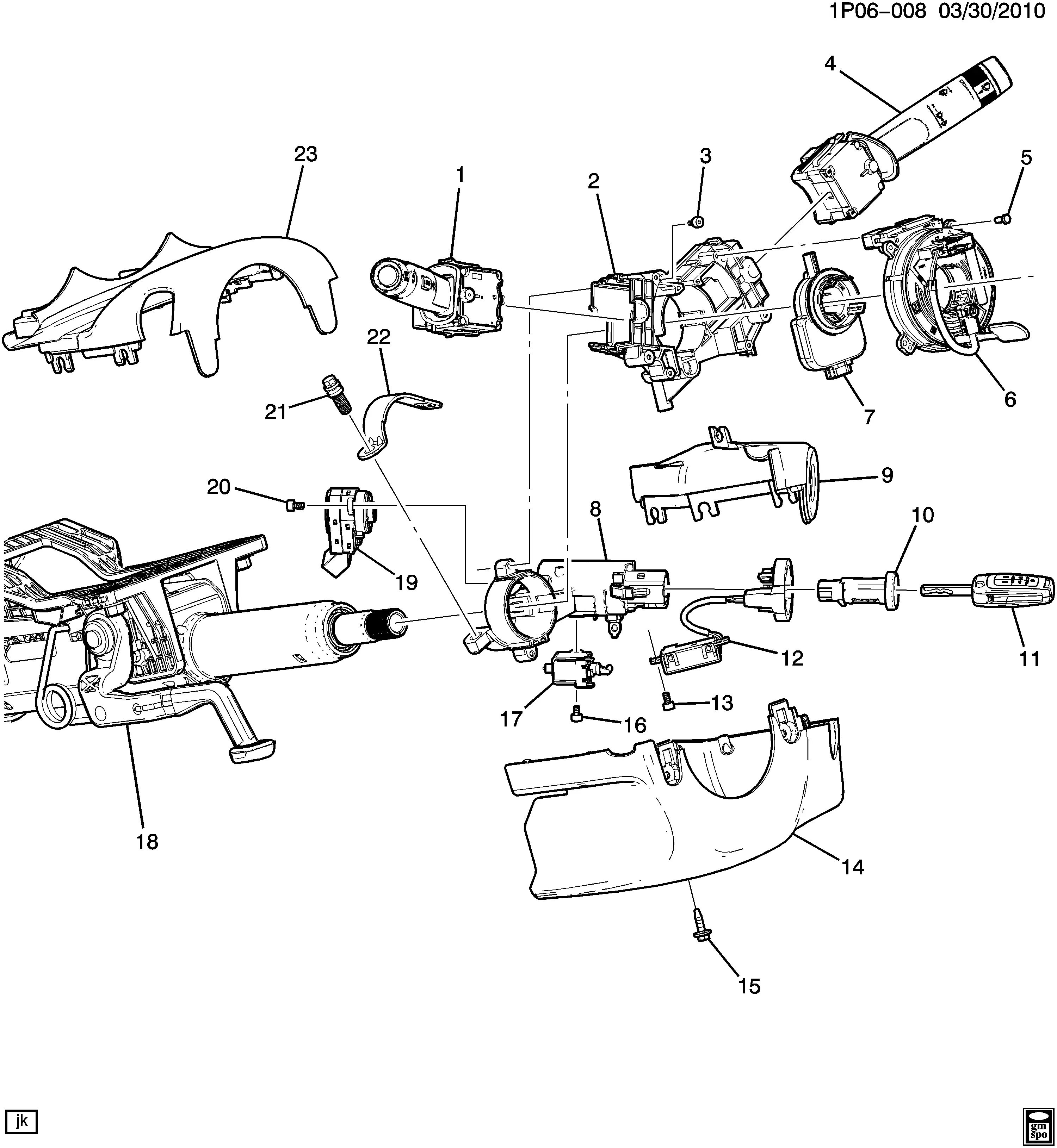 Steering Column Covers and Switches diagram