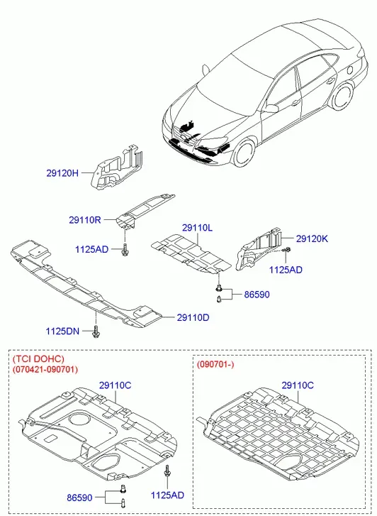 Engine Covers and Shields diagram