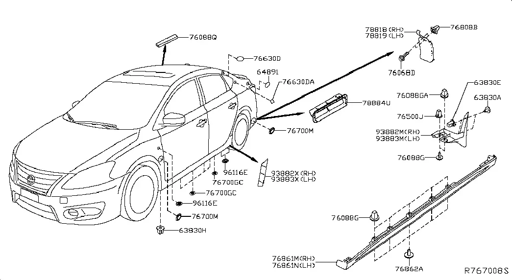 Body Side Panel Mounting diagram