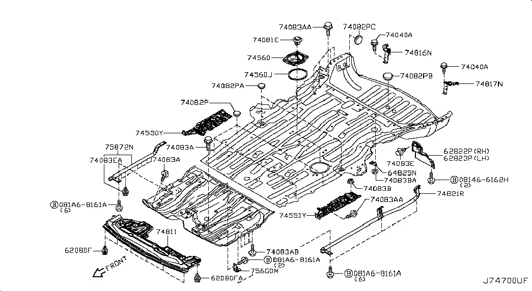Floor Panel Mounting Components diagram