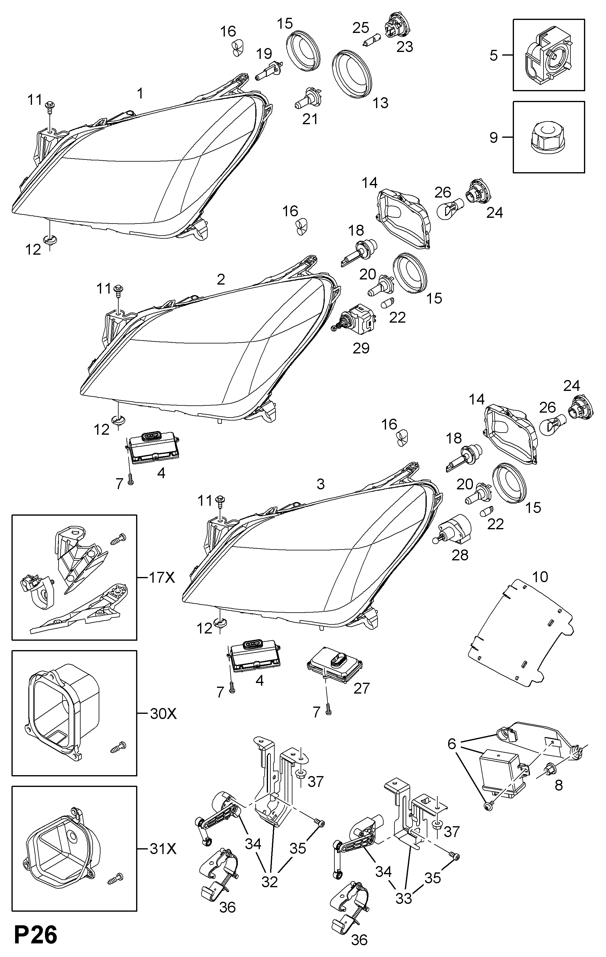 Headlight Mounting diagram