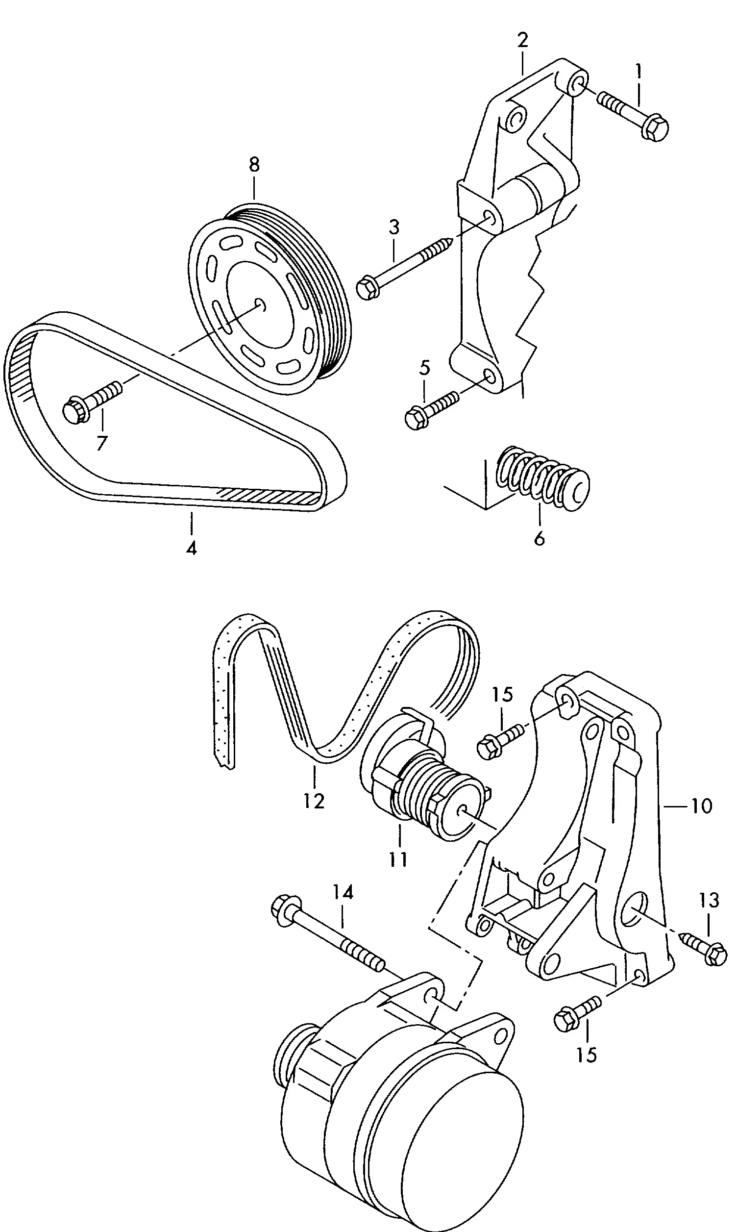 Alternator Mounting and Belt Drive diagram