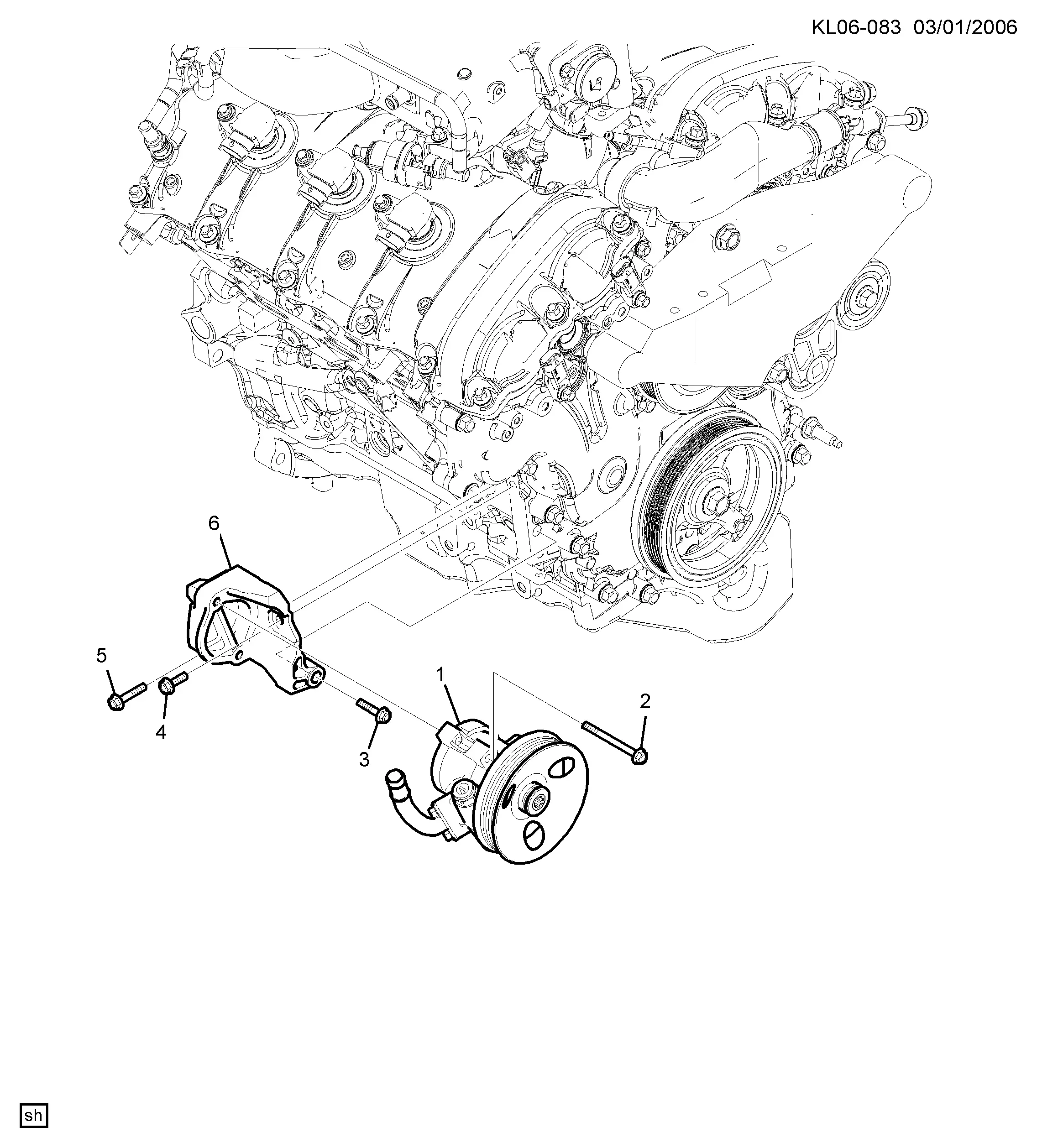 Power Steering Pump Mounting diagram