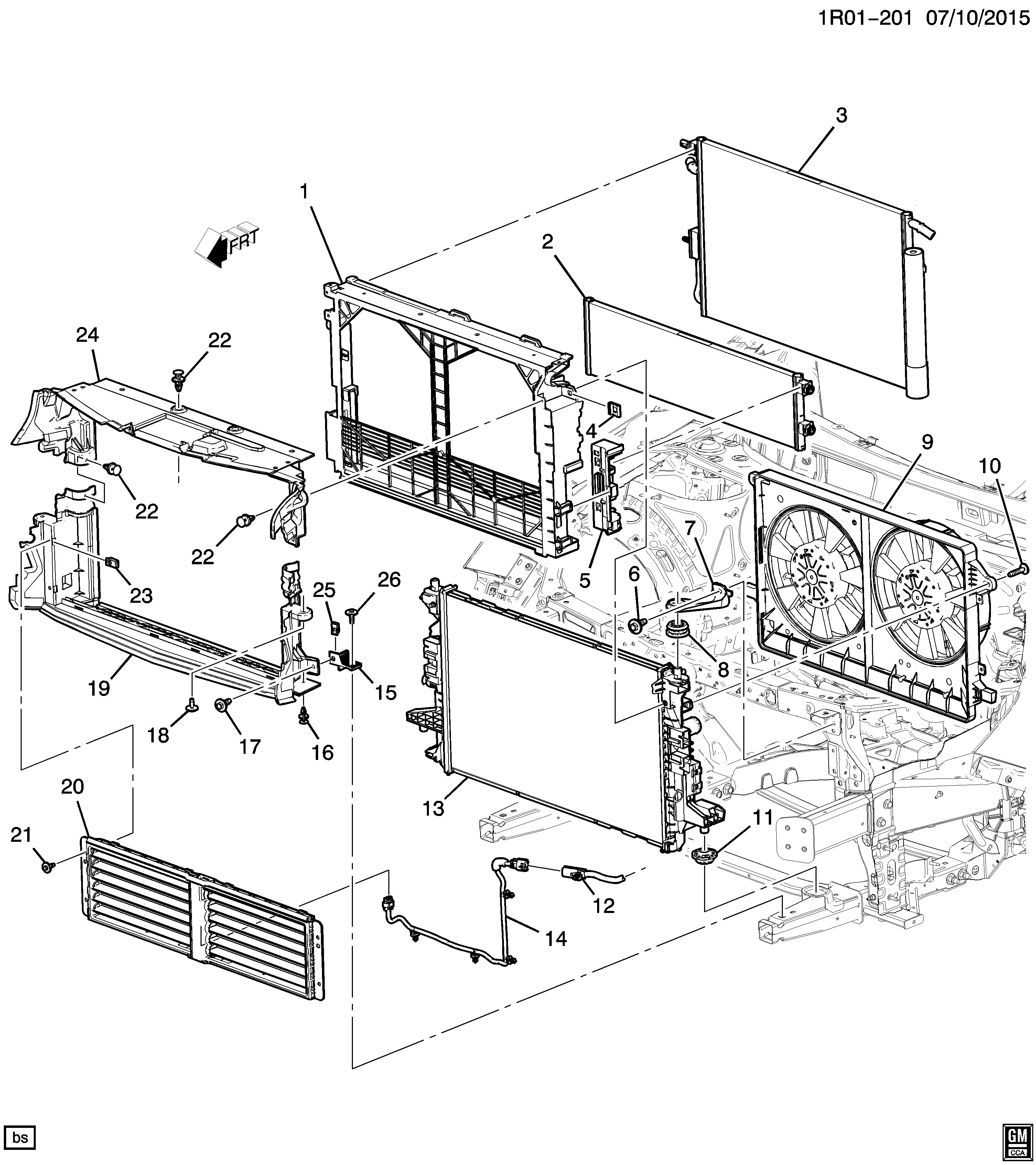 Radiator Mounting and Related Parts diagram