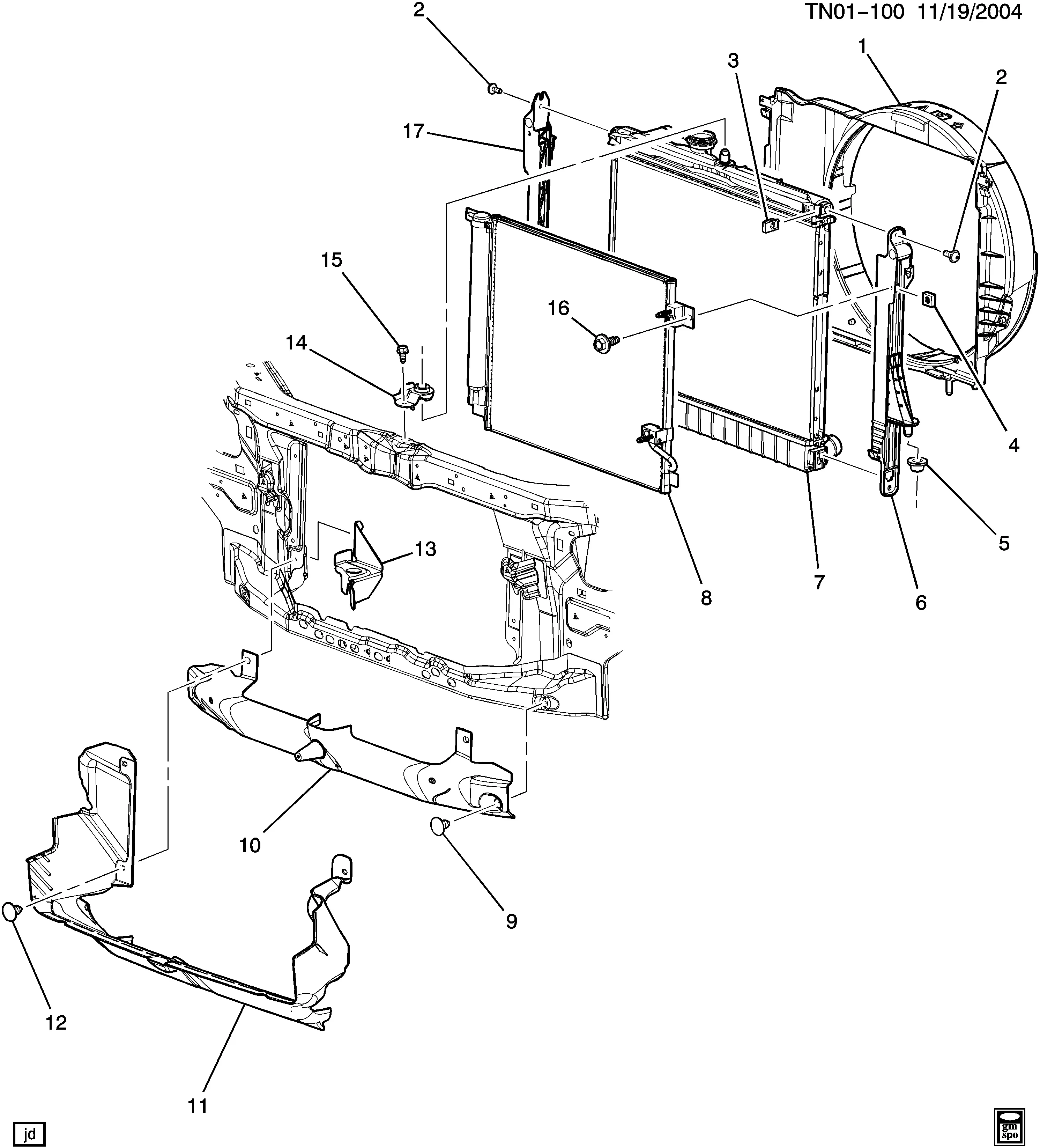 Radiator Mounting and Related Parts diagram