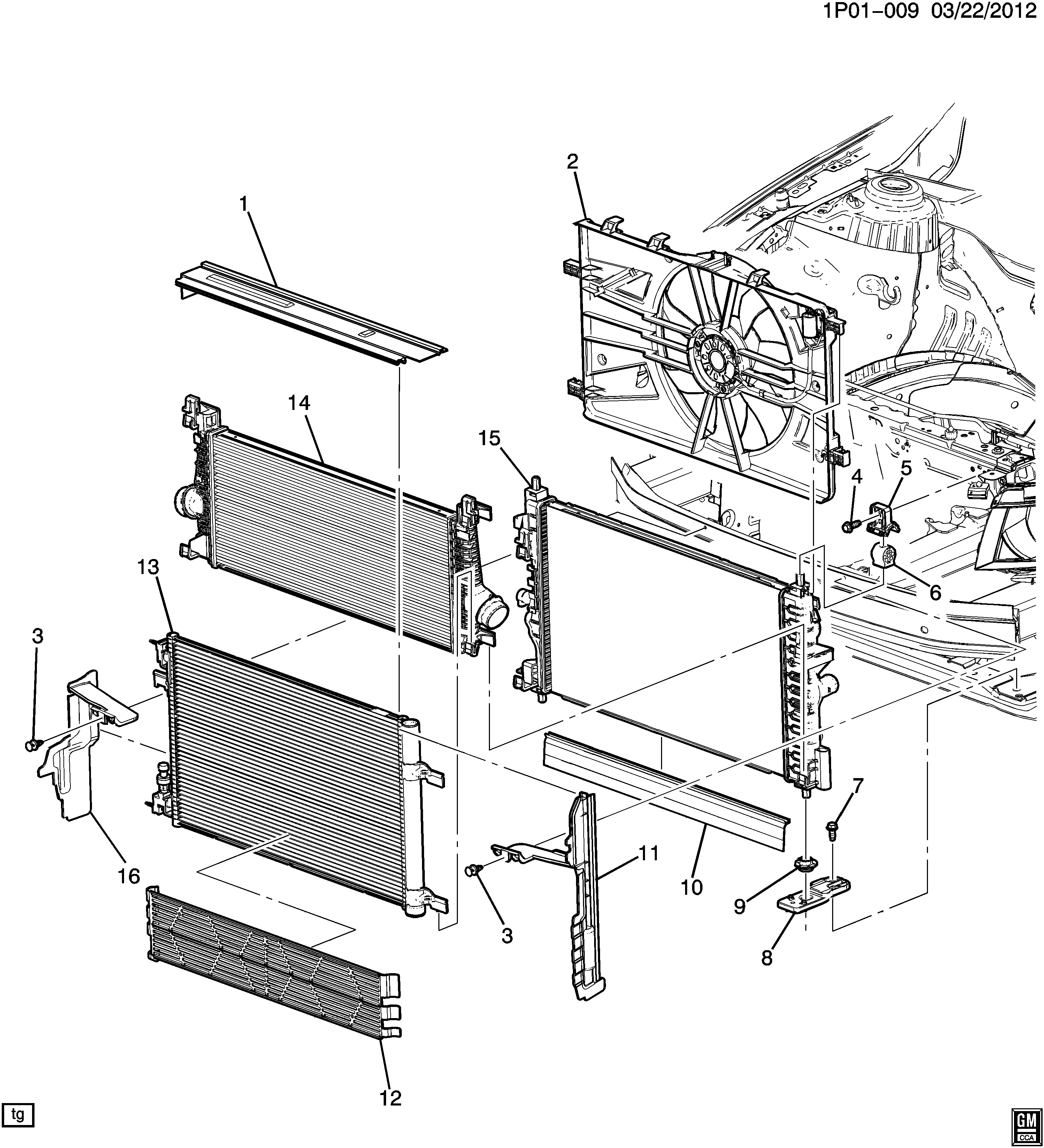 Radiator Mounting and Related Parts diagram