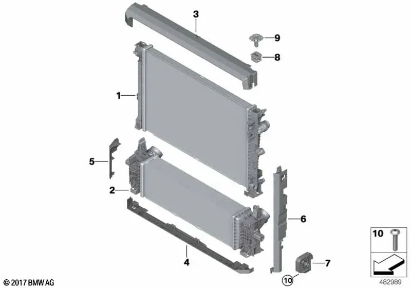 Coolant Radiator Mounting diagram
