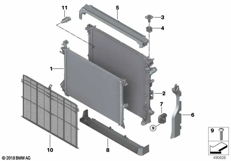 Coolant Radiator Mounting diagram