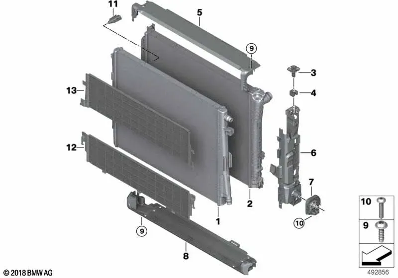 Coolant Radiator Mounting diagram