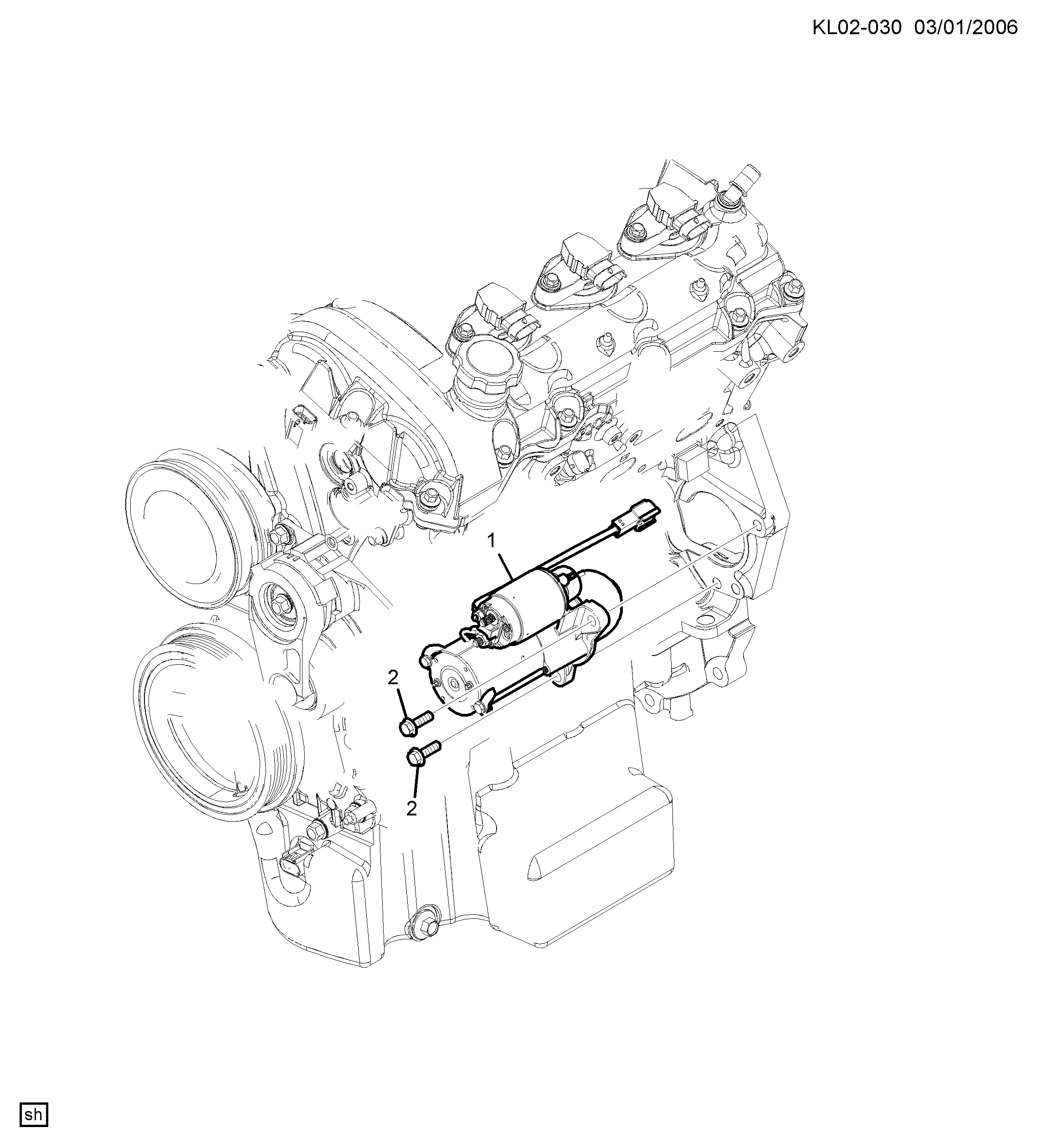 Starter Mounting diagram