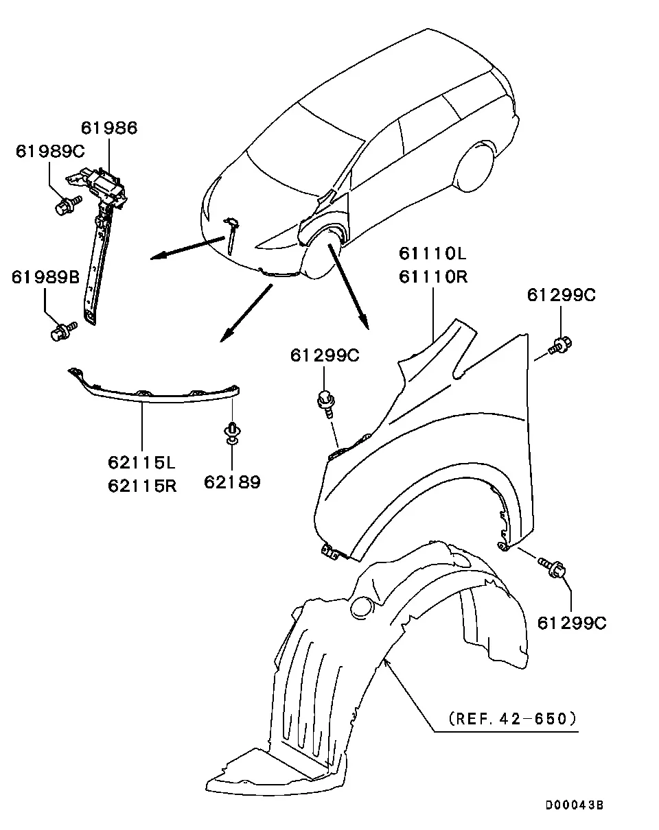 Fenders and Front Fender Liners diagram