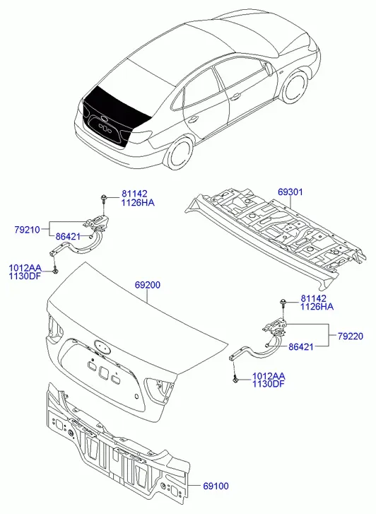 Trunk Lid and Rear Panel diagram