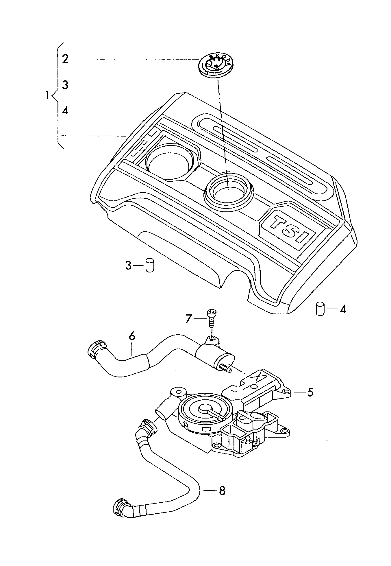 Engine Cover and Crankcase Ventilation diagram