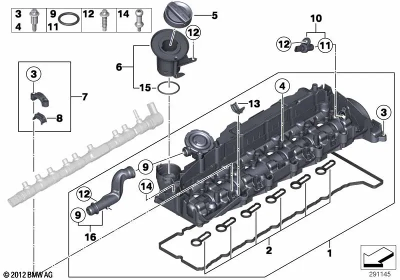 Крышка головки блока цилиндров diagram