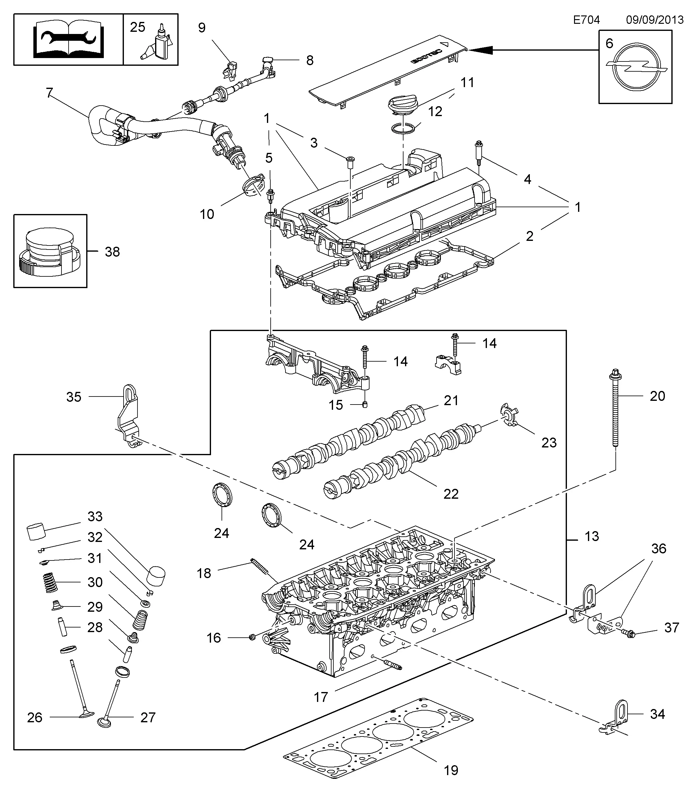 Cylinder Head Cover and Gasket diagram