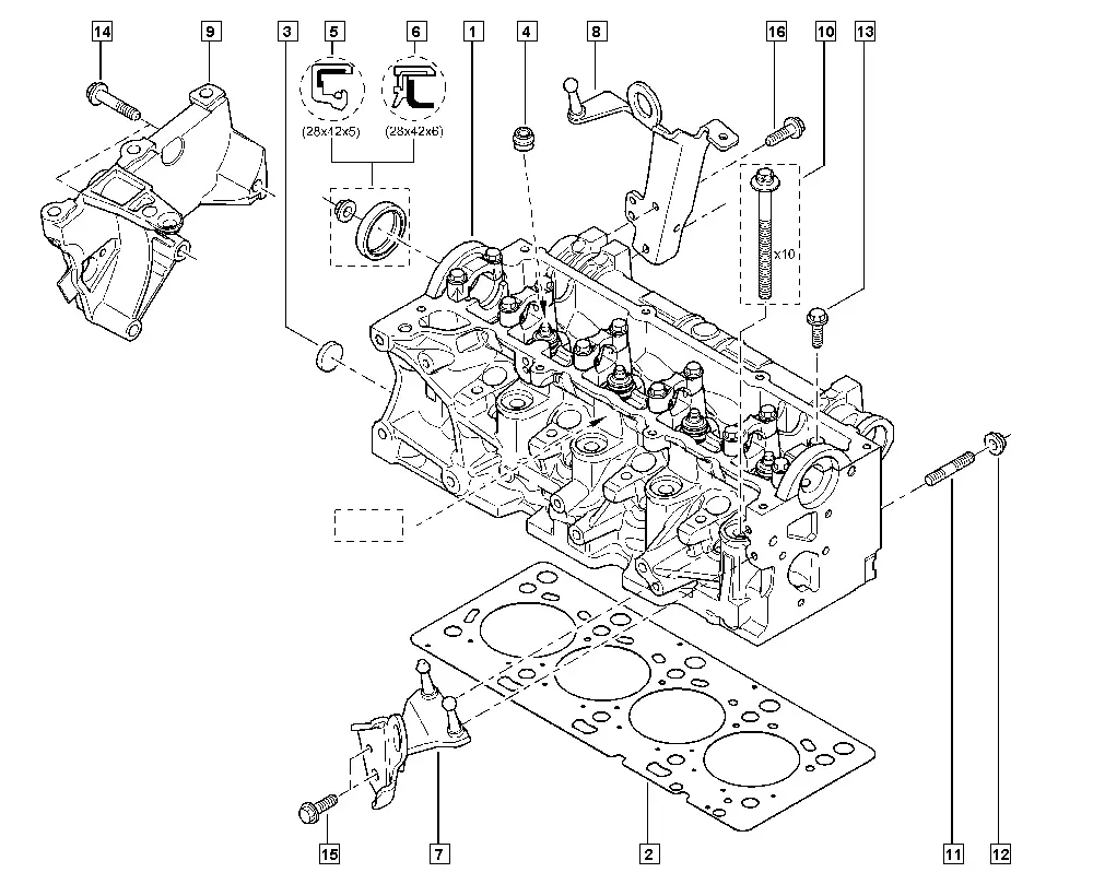 Valve Cover and Cylinder Head diagram