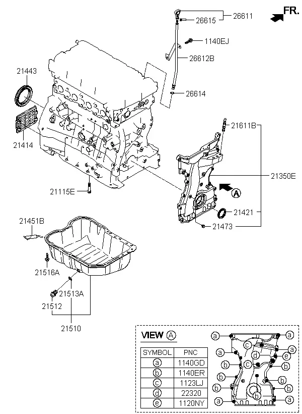 Timing Cover and Oil Pan diagram