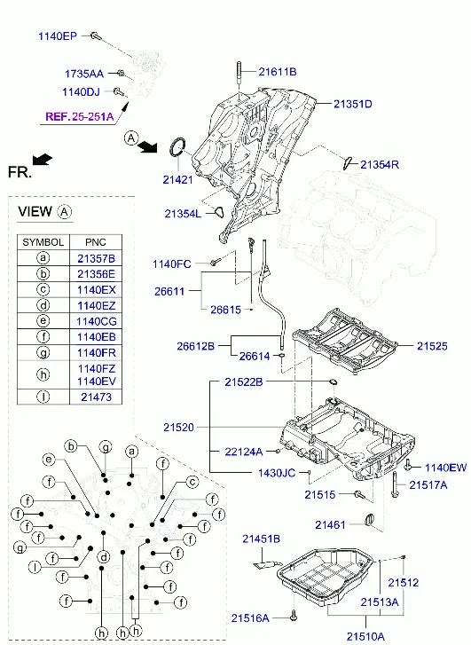 Timing Cover and Oil Pan diagram