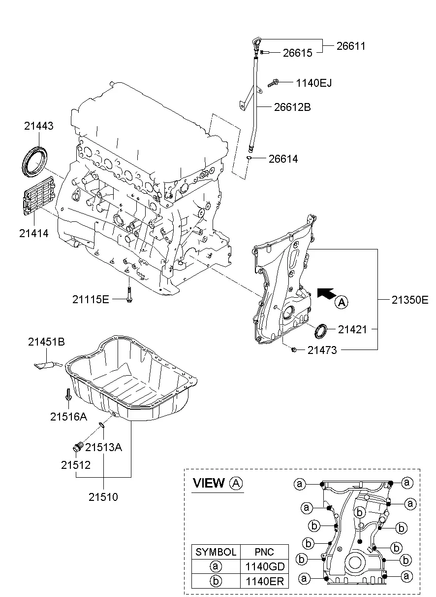 Timing Chain Cover and Oil Pan diagram