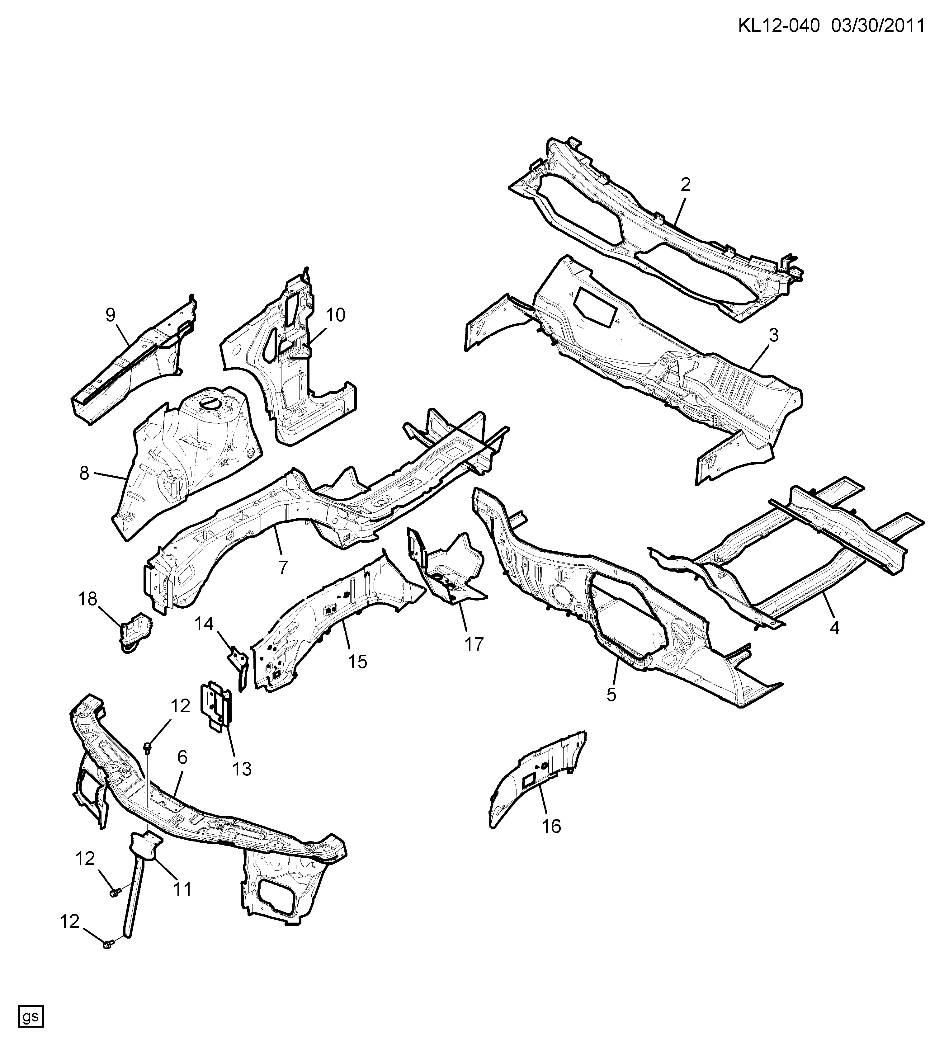 Engine Compartment Body Panels diagram
