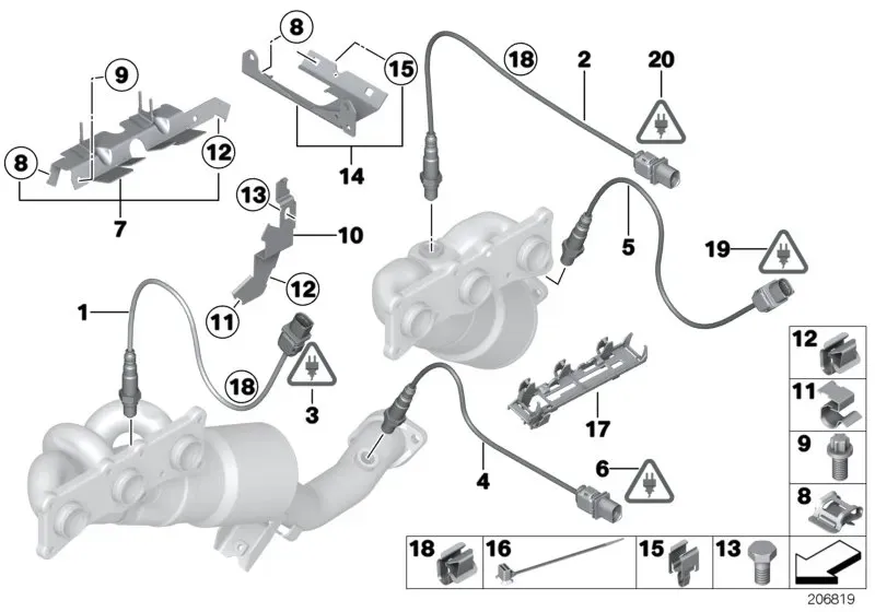 Oxygen sensor mounting diagram