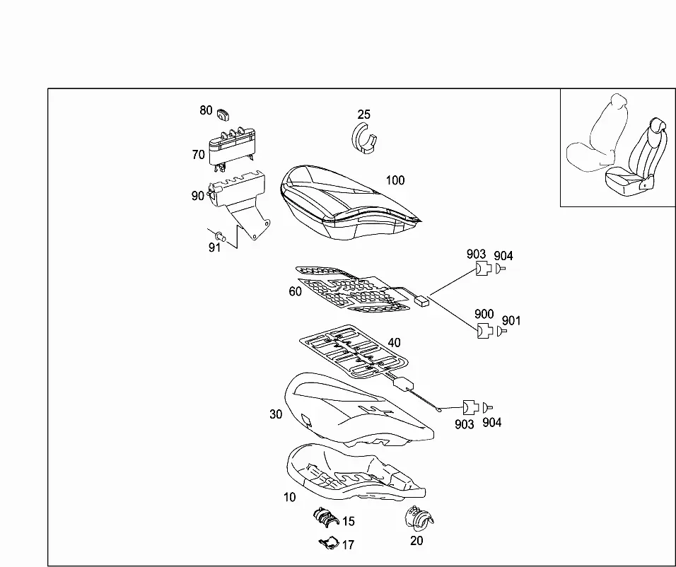 Front seat, left diagram