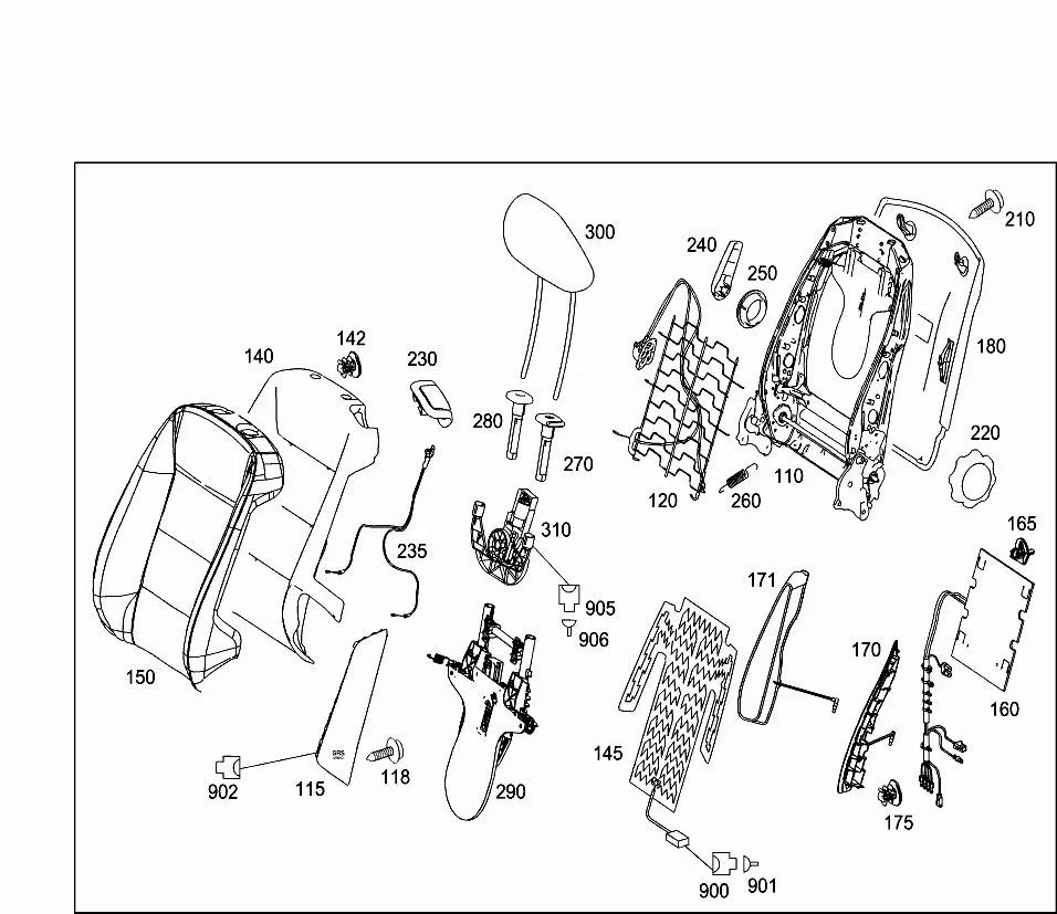 Front seat, left diagram
