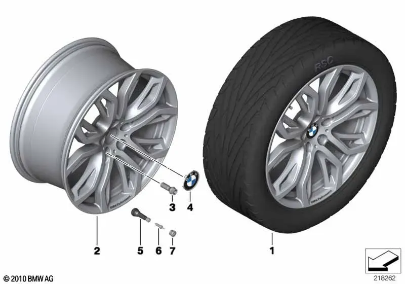სქემა «Легкосплавный диск BMW Performance с Y-образными спицами 375»