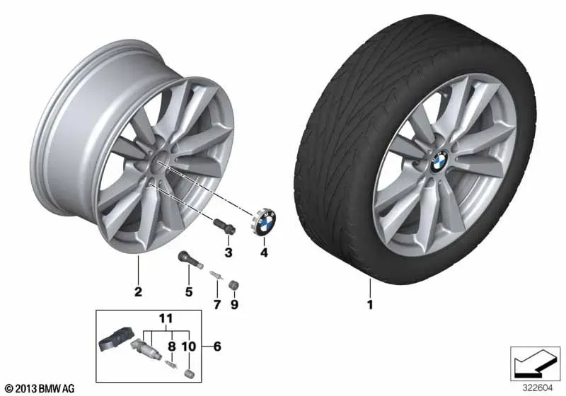 სქემა «BMW დისკი ორმაგი სპიცებით 446, 18"»