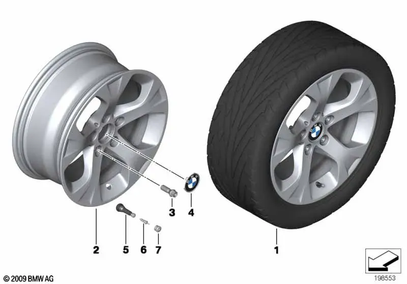 სქემა «BMW დისკი ვარსკვლავისებური სპიცებით, დიზაინი 317»