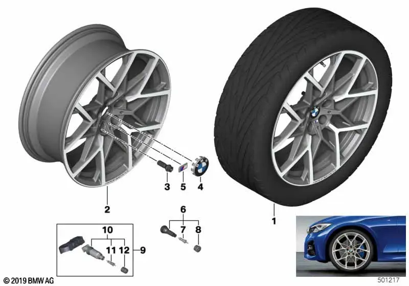 M Alloy Wheel Y-Spoke 795M diagram